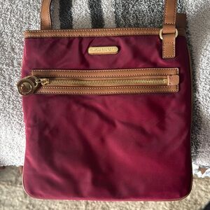 Michael Kors Burgundy Crossbody Bag - nylon